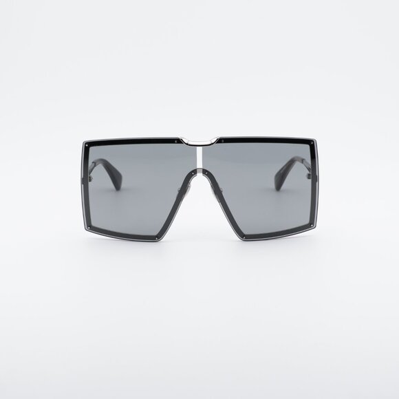 Max Mara MILLER MM0117 16A Sunglasses Palladium Shield Frame, Smoke Lenses main image 11